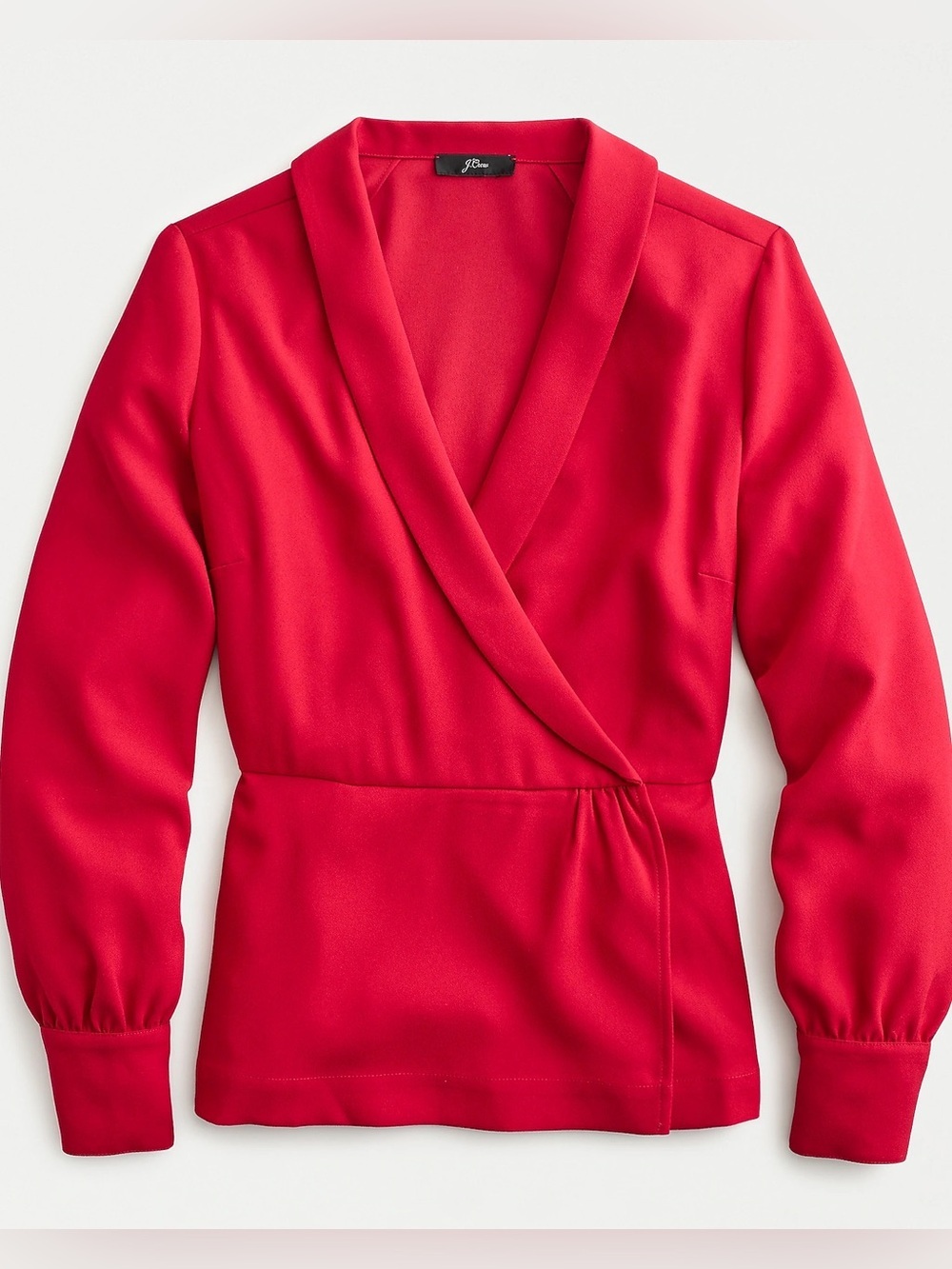 J. Crew Red Wrap-Front V-Neck Sweater